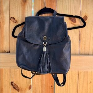 Tommy Hilfiger Black Backpack with Tassel